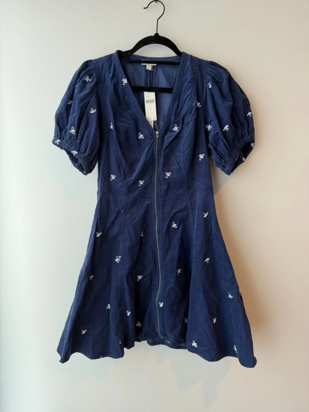 Anthropologie Calder Puff-Sleeve Corduroy Mini Dress NWT - Picture 4 of 6